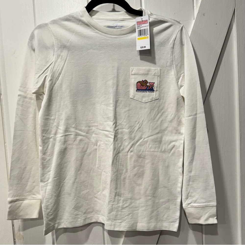 BNWT Vineyard Vines Girls M White Long Sleeve Cotton Shirt